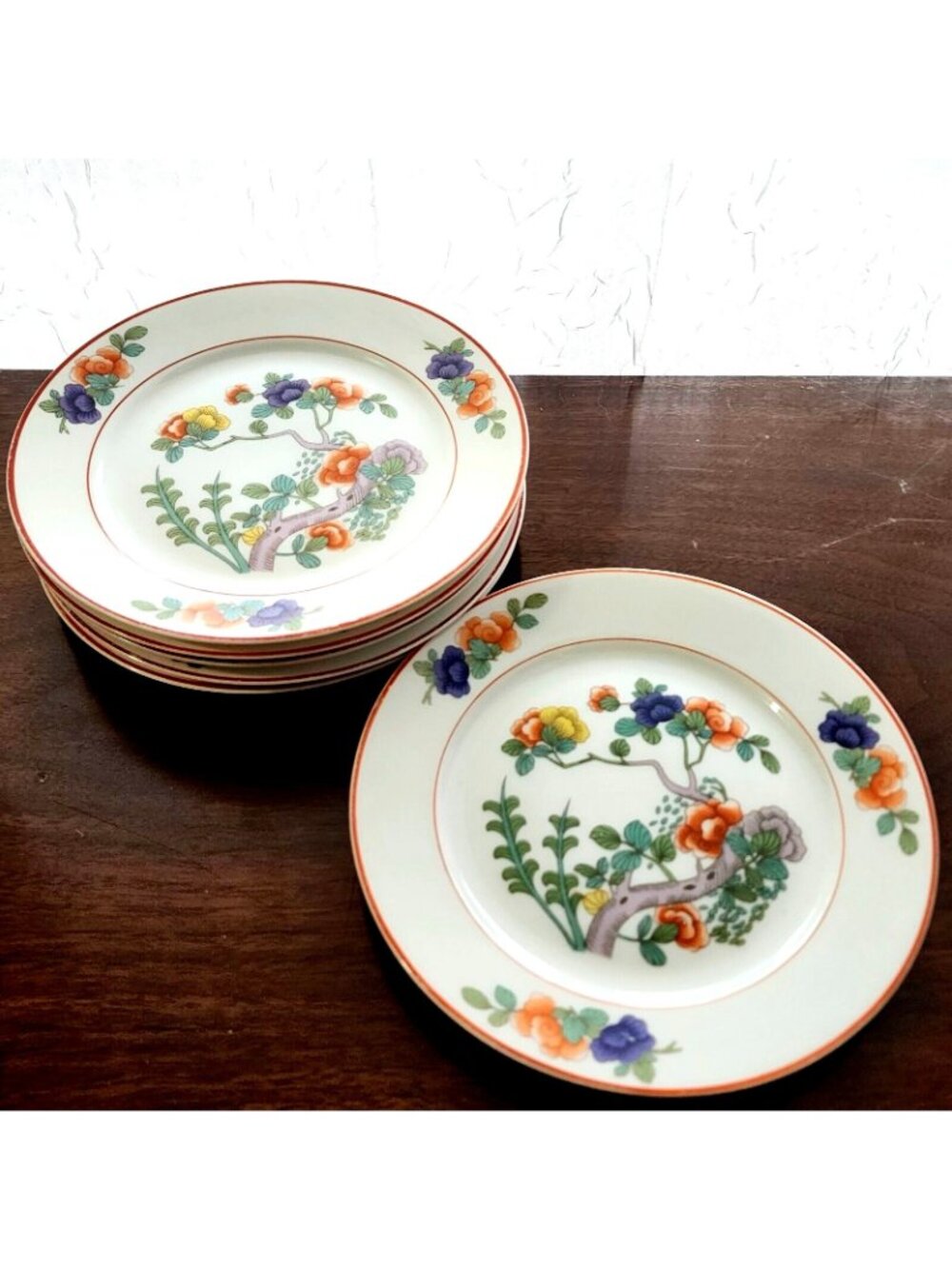 6 Rosenthal Indian Tree Bread Plates Antique 1923 Selb Bavaria vintage Floral Sa - Picture 12 of 14